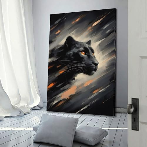 Tableau panthère noire de luxe WIZIGM sur toile de qualité premium - 3