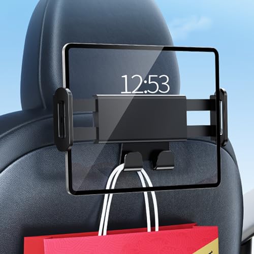 DICMKY for Tesla Model 3 Headrest Hooks with Tablet & Phone Holder, for Model Y Accessories 2025 2024 2023 2022 2021, Compat with Model X/S Car Purse Holder Back Seat Organizer Bag Hooks Purse Hanger