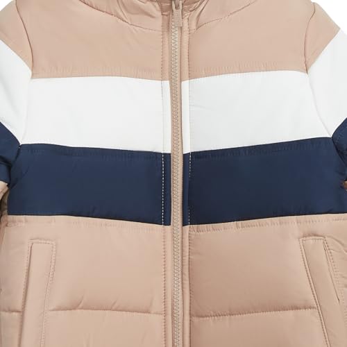 Carter's Boys' Adventure Winter Jacket - Puffer Coat with Fleece-Lined Hood, Khaki, 5/64