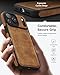 MOLLNSSN Magnetic for iPhone 17 Pro Leather Case, [Compatible with Magsafe] Business Classic Style Shockproof Men Women，Protective Slim fit Phone Cover for iPhone 17 Pro，Brown