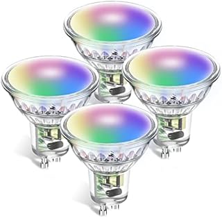ENSHINE GU10 Smart Bulb, Warm to Cool White and RGB WiFi led Light Bulbs, Dimmable Colour Changing, Compatible with Alexa and Google Home, Music Sync, 5W(50W), 470 Lumens, No Hub Required, 4 Pack