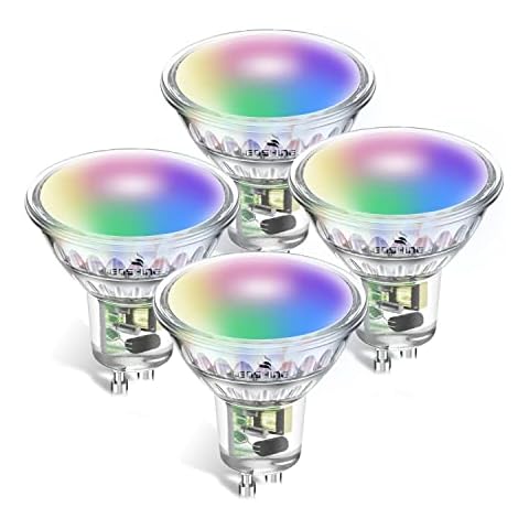 ENSHINE GU10 Smart Bulb, Warm to Cool White and RGB WiFi led Light Bulbs, Dimmable Colour Changing, Compatible with Alexa and Google Home, Music Sync, 5W(50W), 470 Lumens, No Hub Required, 4 Pack Cover