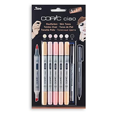 Copic Ciao 5+1 Marker Set - Skin Tones (Pack of 5 + Multiliner Pen) Cover