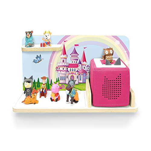 stadtecken® Kinder Regal für Musikbox I Motiv Pony Cool, klein I Geeignet für die Toniebox und ca. 25 Tonies I Geschenkidee I Hörspiel I zum Aufhängen oder Aufstellen (Feenschloss, klein) Cover