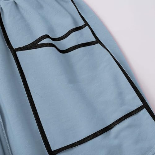 Image of Barrel Pants Women Casual Cargo Wide Leg Baggy Sweatpants Drawstring High Waisted Lounge Palazzo Pants with Pockets