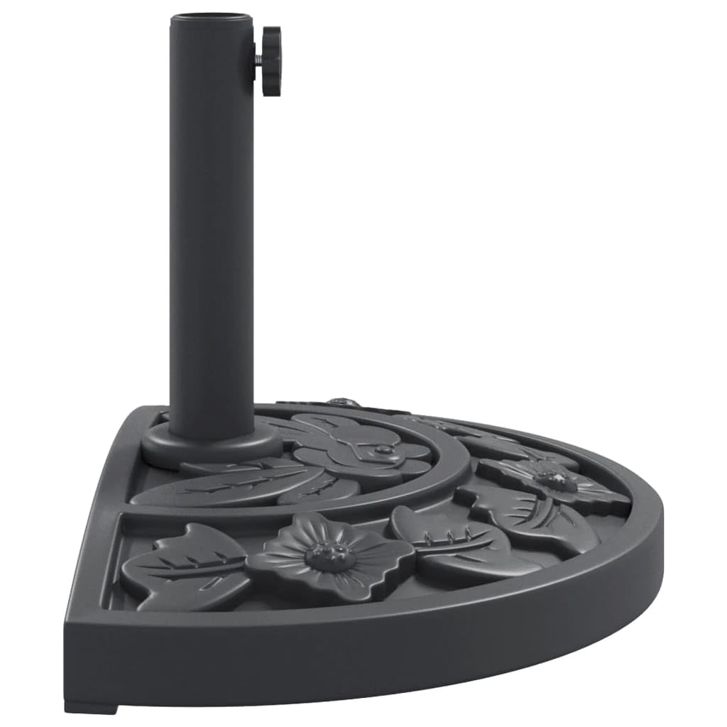 vidaXL Base de Parasol pour mâts Ø38 / 48 mm 9 kg Demi-Rond