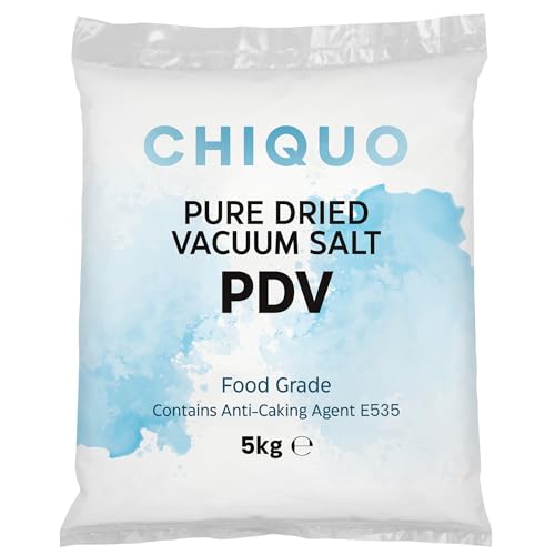 Chiquo PDV Salt 5kg - Food Grade Pure Dried Vacuum Salt - For Cooking, Baking, Brining, Water Softening & Pond Water Treatment