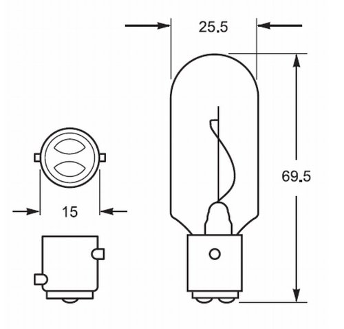 HELLA 003488121 12V 10/12W Replacement Navigation Light Bulb, Multi