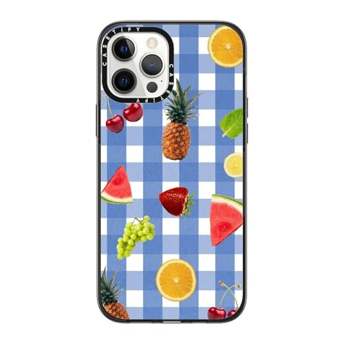 Coque iPhone 12 Pro Max CASETiFY Fruit Medley noire transparente protection antichoc