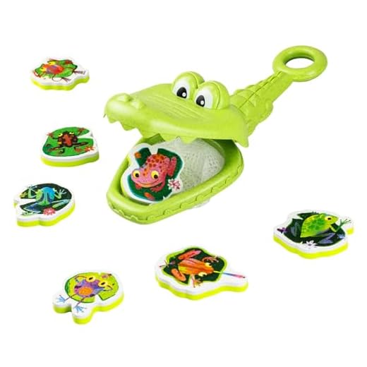 Tiger Tribe: Croc Chasey - Catch A Frog - Fun Bath Time Toy, Snap-Scoop-Catch Frogs, Open & Close Mouth, ECO Bio-Plastic, Toddlers & Kids Ages 2+