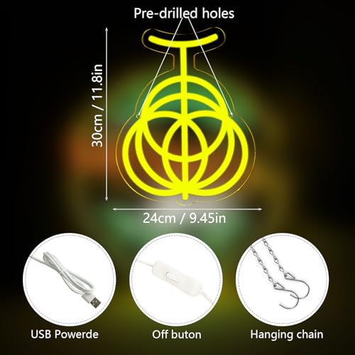 Image of WonderfulLife Japanese Game Ring Neon Sign for Gamer Zone Decor,Led Lights for Man Cave Internet Bar or Bedroom Decoration.5V USB Powered,Easy Hanging.