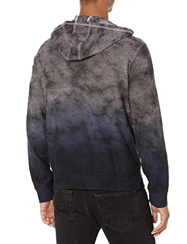 John Varvatos Men's Antone Ls Full Zip Hoody in Jacquard and Overdye2