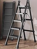 Runruii Step Ladder 5 Step Folding Portable Step Ladder with Anti-Slip Wide Pedal Aluminum Stepladder Lightweight Step Stool for Office Household...