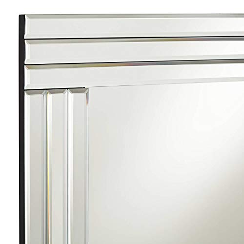 Possini Euro Design Sofija Rectangular Vanity Decorative Wall Mirror Modern Clear Mirrored Glass Layered Overlapping Frame 23 1/2" Wide For Bathroom Bedroom Living Room Home House Office Entryway #TOP2
