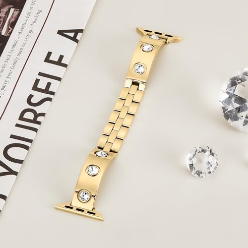 Image of Missair Compatible with Apple Watch Band 38mm 40mm 41mm 42mm 44mm 45mm 46mm 49mm, Stainless Steel Metal Strap Women Dressy Bracelet Wristband for iWatch Series 11 10 9 8 7 6 5 4 3 2 1 SE Ultra