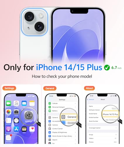 Image of FNTCASE for iPhone 15 Plus Case: for iPhone 14 Plus Case Translucent Matte Military Grade Protective Phone Cover - Slim Anti-Slip Durable Shockproof Drop Protection Cases - Light Purple