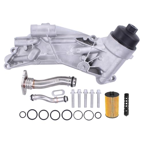 Doo Engy - Ölfiltergehäuse Ölfilterbock Ölkühler Ölfilter Motoröl Kühler Gehäuse mit Filter Dichtungssatz Rohr Leitung für Astra H Astra J Astra K Insignia A Mokka X Zafira B Zafira C Tourer Cruze Trax 1.6 1.8