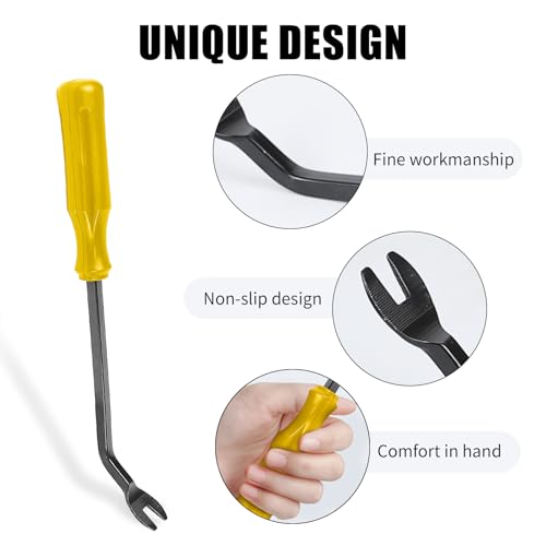 Image of 5PCS Auto Trim Removal Tool Kit, No-Scratch Plastic Pry Kit, Interior Fastener Remover Pry Tool Set for Car Door Clip Panel & Audio Dashboard Dismantle, Universal Car Accessories (Yellow)