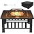 Tuoze 32-inch Fire Pits Outdoor Patio Metal Multifunctional Firepit Table with Waterproof Cover for Camping Bonfire Party Picnic BBQ Backyard Garden Outside Heating,black