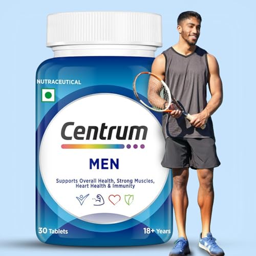 Image of Centrum Men Tablet, World'S No.1 Multivitamin With Grape Seed Extract, Vitamin C & 21 Other Nutrients For Overall Health, Strong Muscles & Immunity (Veg) 30S, 43 Grams