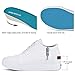 JENN ARDOR Wedge Sneakers for Women Fashion Canvas Shoes Casual Platform Hidden Heel Womens Slip On Sneaker Non Slip Side Zipper White