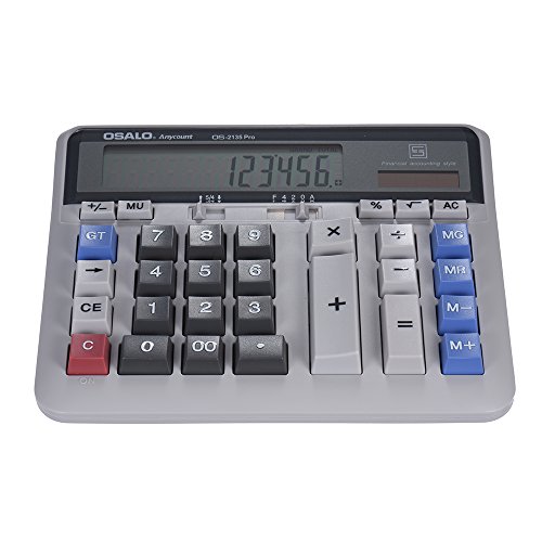 Aibecy Standard Function Desktop Calculator Solar & Battery Power 12 Digit Display Multi-Functional Big Button
