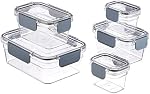 Amazon Basics Tritan 10 Piece Locking Food Storage Container - Clear