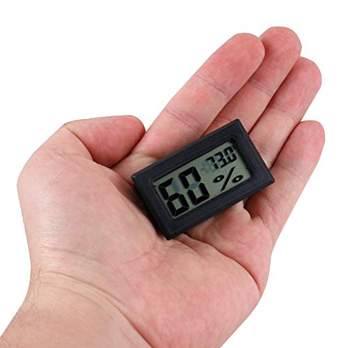 Qooltek Mini Digital Hygrometer Thermometer Indoor Humidity Monitor with Temperature Humidity Gauge Meter for Cars Incubators and Brooders Climb Pet (Fahrenheit)
