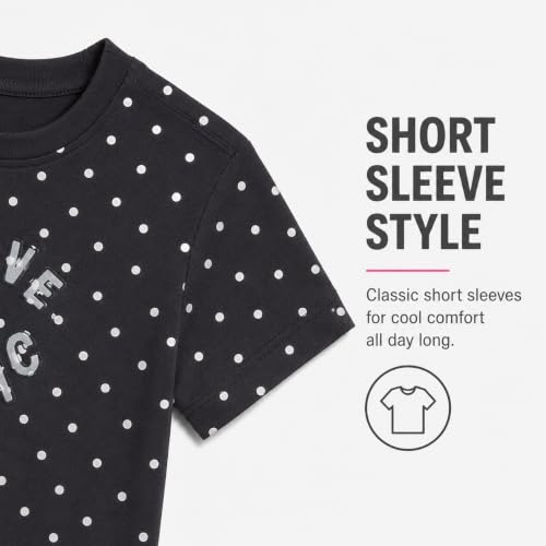 Image of DKNY Girls Tshirt Cotton Blend Short Sleeve Crewneck Graphic Fashion Tee