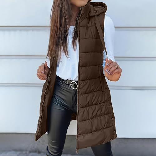 Embrace Cozy Style with the Lmdudan 2025 Women Long Brown Vest – Perfect for Winter Adventures! - Image 9