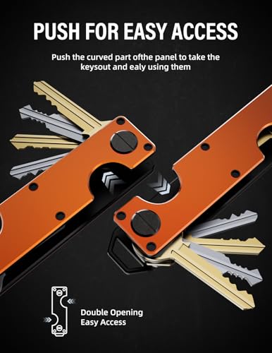 Image of Key Organizer Key Holder Compact Key Case Minimalist Metal Key Chain Key Holder for Keychain Secures 8-10 Keys EDC