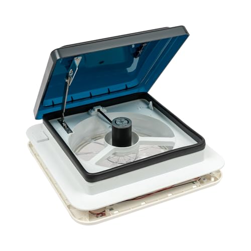 TouTToNG RV Ventilateur de Toit Ventilateur de Toit Ventilation RV Ventilateur de Ventilation pour Camping-car avec Lumière LED 30 m³/min (Noir)