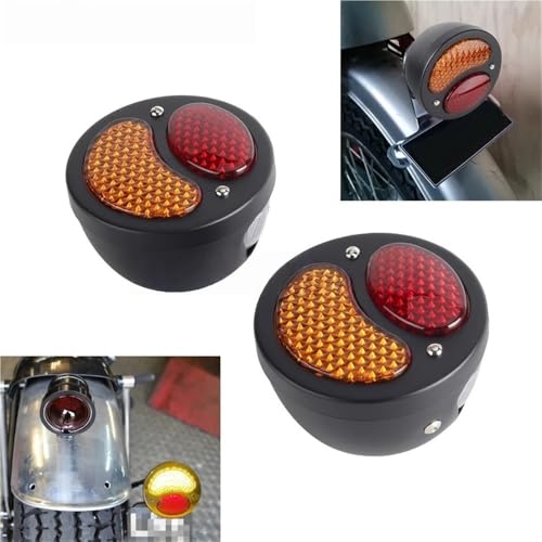 Feu stop moto 12V avec support de plaque en métal noir pour Chopper