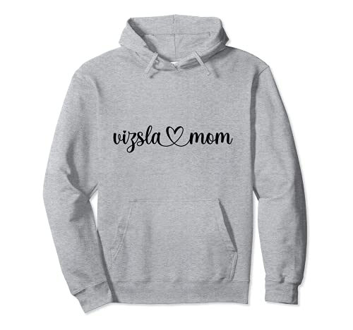 Dog Love Heart Vizsla Mom Pullover Hoodie, Grey
