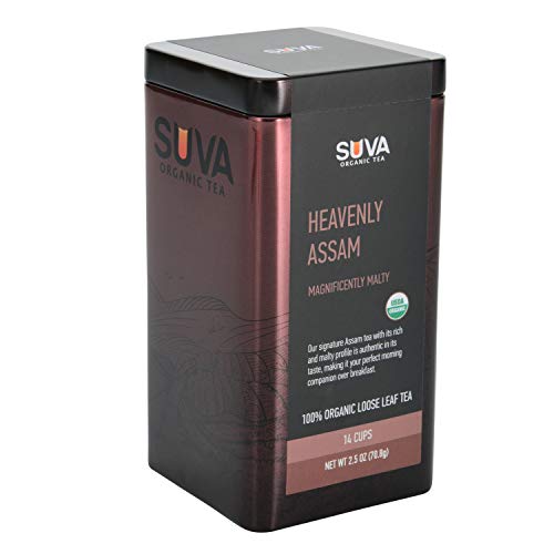 SUVA ORGANIC TEA - Heavenly Assam - Premium Organic Loose Leaf Black Tea. Packed FRESH at source. Single Estate Assam Tea, Rich Malty Flavor. Loaded with Polyphenols and Flavonoids.