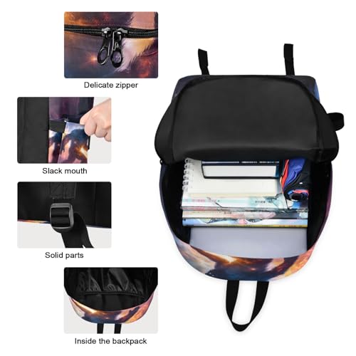 Universe Sasquatch Print Backpack Set with Lunch Bag, Large Capacity Travel Backpacks and Lunch Box Insulated for Commute Hiking Picnic3