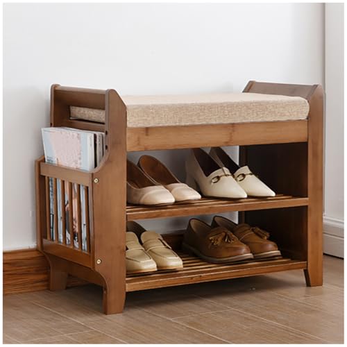 Banc de rangement industriel avec assise rembourrée pour entrée et salon