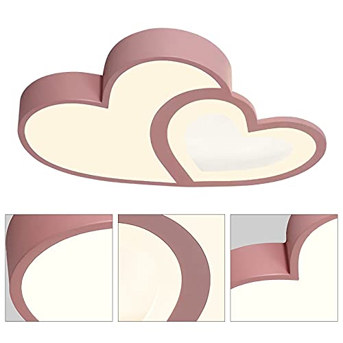 Gdae10 Modern Led Ceiling Light Heart-Shaped Acrylic Ceiling Light Cartoon Decorative Ceiling Light Fixture Stepless Dimming With Remote Control For Living Room Bedroom Children's Room (Pink) #TOP5