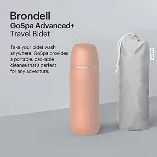 Brondell GoSpa Advanced Portable Bidet for Travel–Pop-Up Nozzle System –High-QualityCompact Bidet with Discreet Travel Bag for Convenient Storage–500mL, Pink2