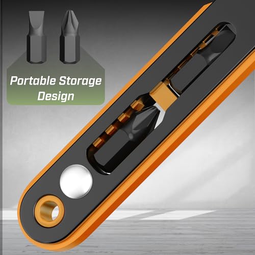 Image of Bates- Mini Ratchet Wrench, 1 /4 inch Magnetic 90 Degree Screwdriver, Low Profile Right Angle Screwdriver for Tight Spaces (Pack of 2)