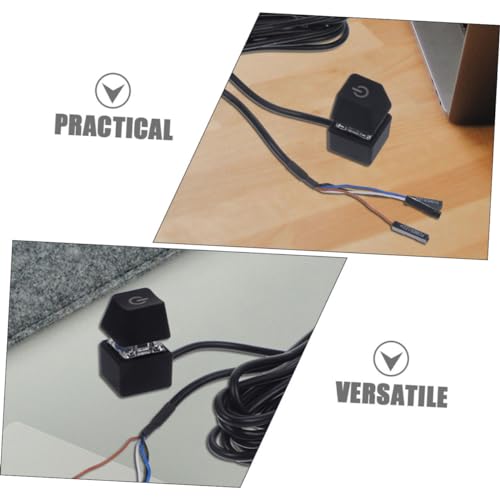 Cable botón encendido PC alimentación flexible extensión de componentes de arranque 2 piezas 7