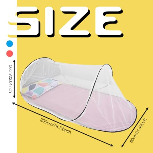 Pop Up Moskitonetz Bett, 200 x 80 x 56 cm Faltbares Moskitonetz, Faltbares für Einzelbett, für Bett, Reisen, Outdoor Campin