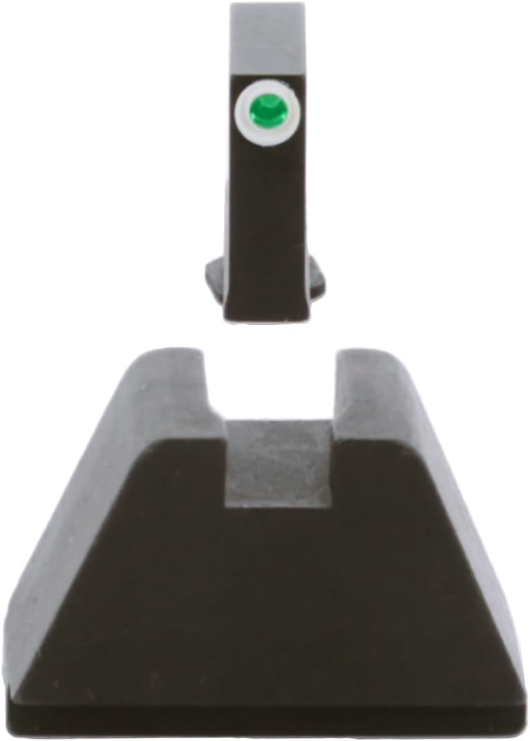 AMERIGLO Optic Compatible Sight Set for Glock - 5XL Tall Green Tritium White Outline .407" Front, Flat Black .507" Rear