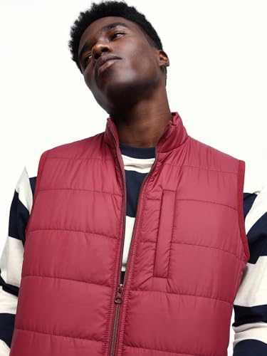 Image of Dennis Lingo Men Regular Fit Polyester Sleeveless Solid Jackets