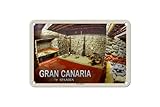 gran canaria klima januar Matt lackiert Blechschild 18 x 12 cm Cran Canaria Spanien Motiv: Cueva Pintada Höhle - DekoNo7