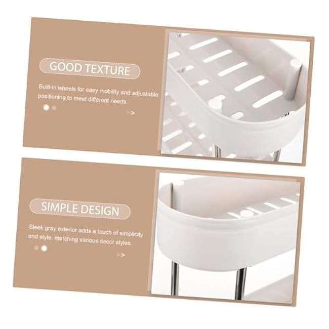 Double Plastic Storage Rack Rolling Craft Storage Cart Kitchen Organizer-jEGirOa8