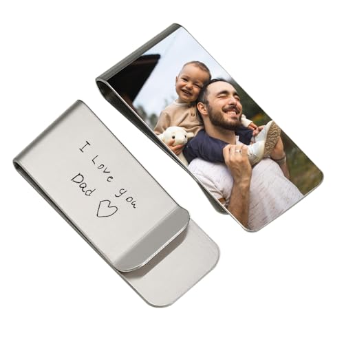 Personalized Money Clip for Men, Custom Money Clip Printed with Photo Custom Engraved Text LOGO Credit Card Cash Holder