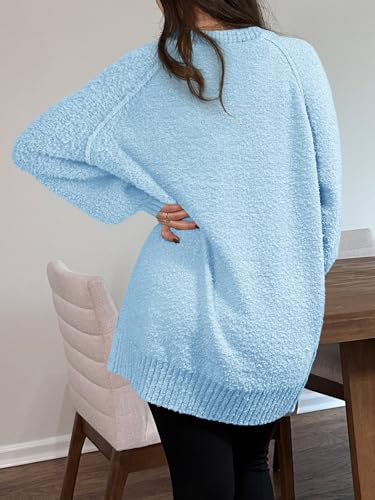 Image of Saodimallsu Womens Oversized Sweater Fuzzy Long Sleeve Casual Tunic Sweater