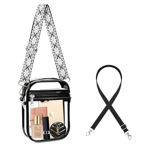 Image of Fibrdoo Clear Crossbody Purse Bag, Clear Bag Stadium Approved with Front Pocket for Concerts Sports Festivals