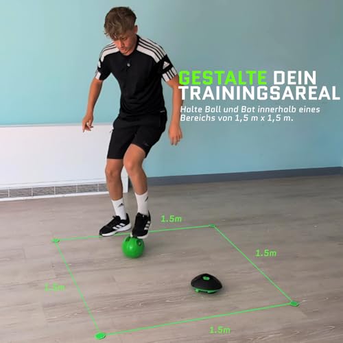 Strikesphere Smart Ball 1001CB-MTL Soccer Bot Indoor Fußballtrainer, schwarz, Einheitsgröße